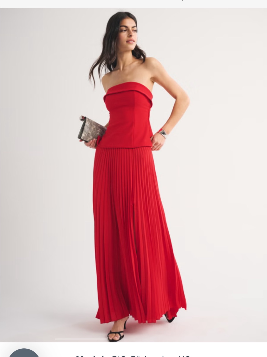 Abercrombie & Fitch Red Strapless Pleated Skirt Set